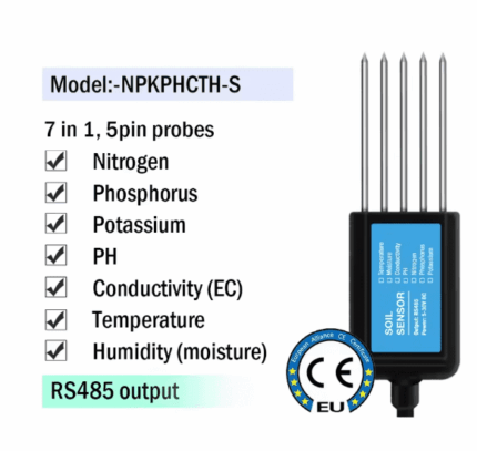 Capteur de sol 7 en 1 avec sondes pour NPK, PH, EC, température, humidité