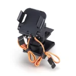 Support pan tilt noir avec câbles pour caméra ou capteur