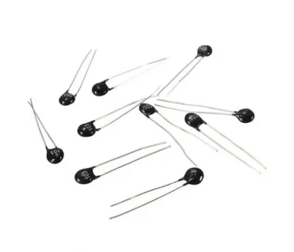 Ensemble de thermistances NTC noires avec deux fils métalliques