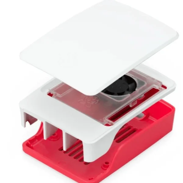 boîtier officiel Raspberry Pi 5 Rouge et Blanc
