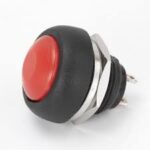 Bouton poussoir rond en plastique autobloquant 12 mm 2 PIN PBS-11A rouge