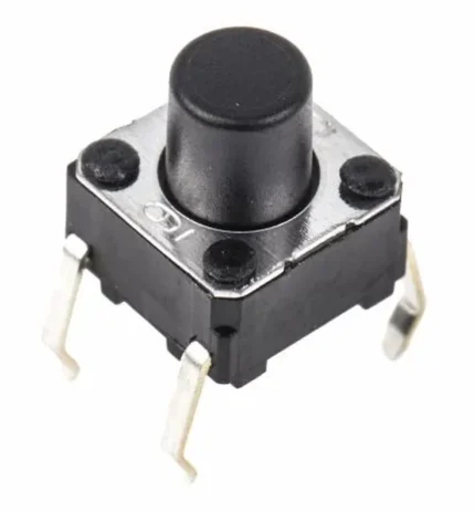 Bouton poussoir tactile noir avec 4 broches métalliques