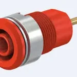 Fiche Banane Femelle sécurisé 4mm ROUGE