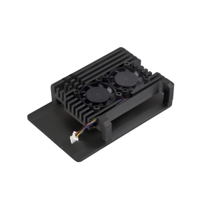 Kit boitier aluminium noir avec double ventilateur pour Raspberry PI5