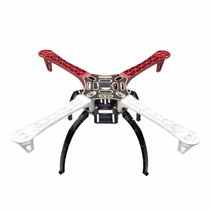 Chassis Quadcopter F450 Rouge et blanc + support pieds