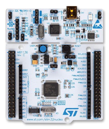 Carte STM32 Nucleo-64 avec connecteurs et composants visibles