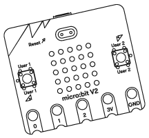 Carte micro:bit V2 avec boutons et LED intégrés