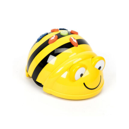 Robot éducatif jaune en forme d'abeille avec boutons colorés