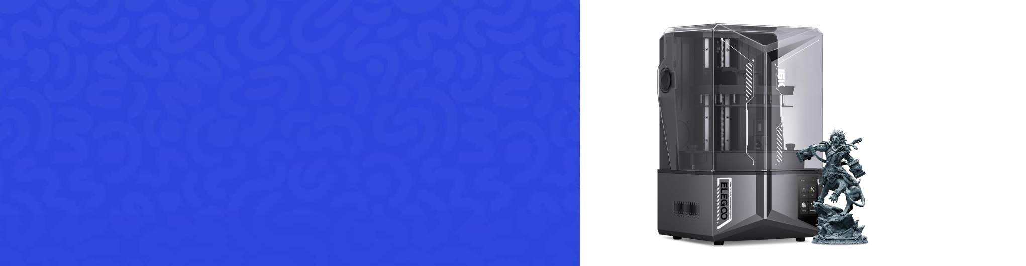 Imprimante 3D résine avec figurine en cours d'impression