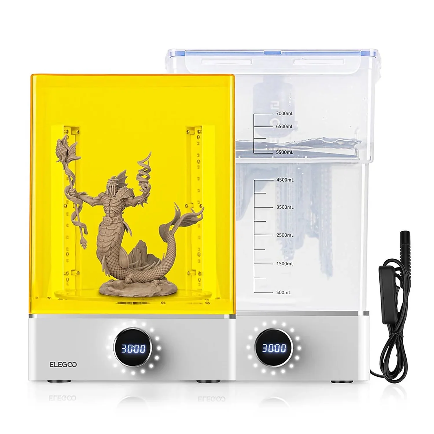 ELEGOO Mercury XS Station Lavage/Durcissement pour Imprimante 3D Rรฉsine Station de lavage et polymรฉrisation 3D avec figurine et rรฉservoir