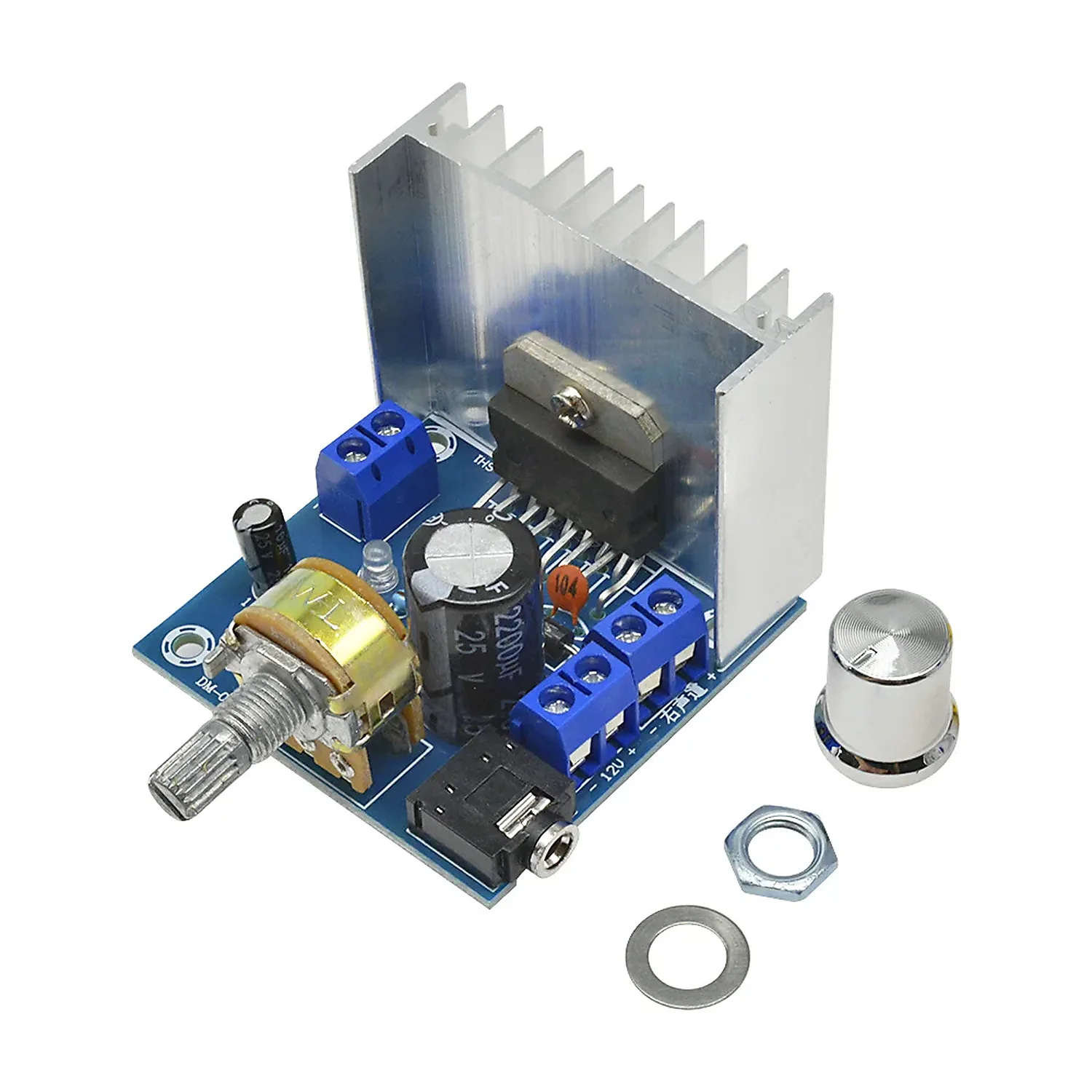 Module amplificateur audio avec dissipateur et potentiomètre amplificateur audio stéréo - Module amplificateurAudio stéréo 12V TDA7297 avec sortie 2x15W - Didactico Tunisie