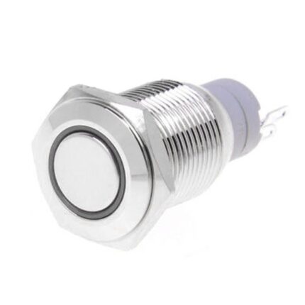 bouton poussoir étanche - Bouton poussoir métallique étanche momentané 16 mm 12-24 V avec voyant LED vert - Didactico Tunisie