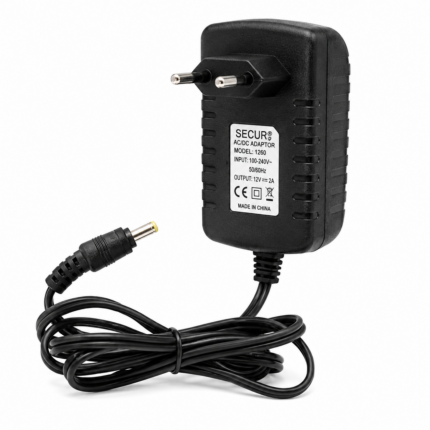 Adaptateur AC/DC noir avec prise secteur et câble, étiquette indiquant 5V 3A, conçu pour Arduino Uno/Mega 2560.