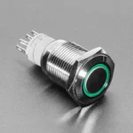 bouton poussoir métallique étanche 16 mm 12-24 v avec voyant led vert - Didactico Tunisie