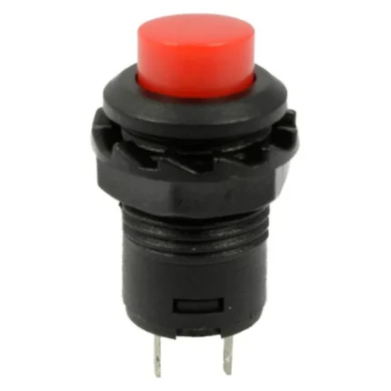 bouton poussoir rouge - Bouton poussoir momentané rouge R13-502 12 mm sans verrouillage 3A 250V - Didactico Tunisie