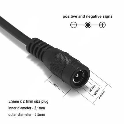 câble femelle 12v 5a - Cable Femelle 12V 5A – 5.5mm x 2.1mm - Didactico Tunisie