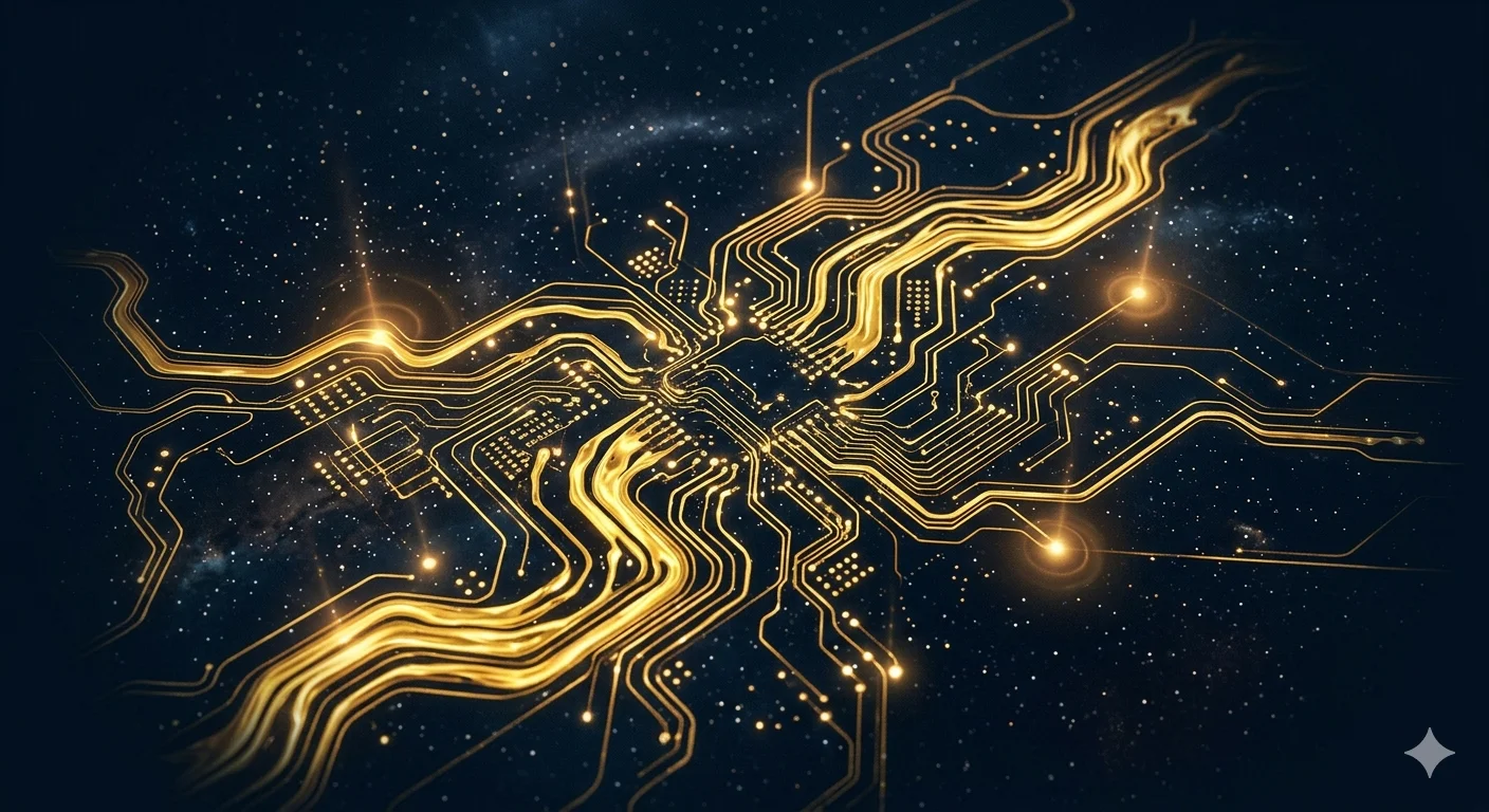 Circuit électronique doré cinématique Didactico