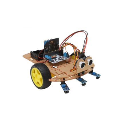 Robot voiture en bois avec capteurs et carte micro:bit