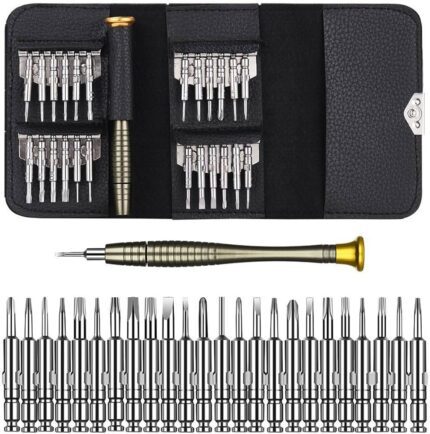 kit tournevis précision - Kit Tournevis de Précision 25 en 1 Avec Pochette en Cuir Pour Réparation - Didactico Tunisie